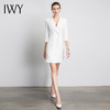 IWY/白色七分袖职业连衣裙西装裙时尚气质清凉气场工作服装面试Q14096W+YD-096 商品缩略图2