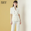 IWY/白色高端职业装女西装套装时尚短袖工作服气质ol正装外套女C1247+P1246 商品缩略图1