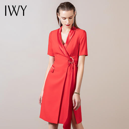 IWY/红色高端名媛职业装女ol通勤修身连衣裙时尚正装会场工作服
57Q1 商品图1