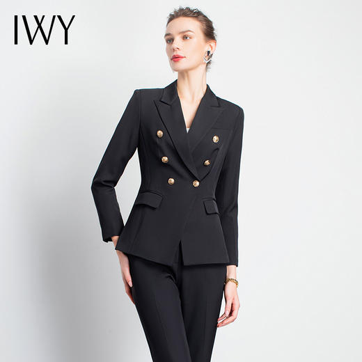 IWY/黑色双排扣职业裤套装女时尚高端日常办公室气质名媛制服团队
cp901 商品图1