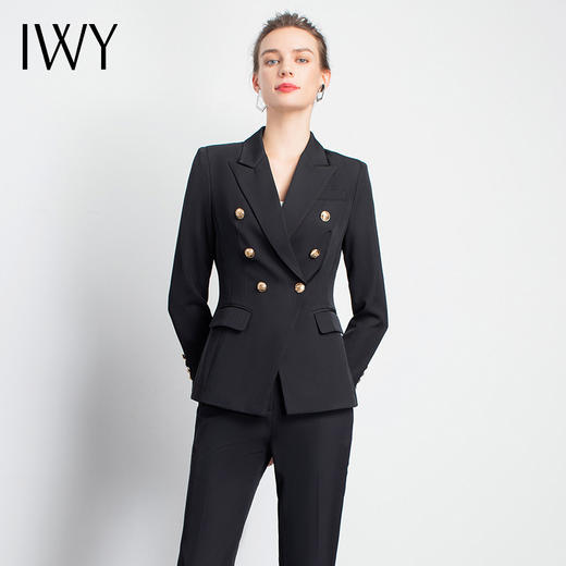 IWY/黑色双排扣职业裤套装女时尚高端日常办公室气质名媛制服团队
cp901 商品图0