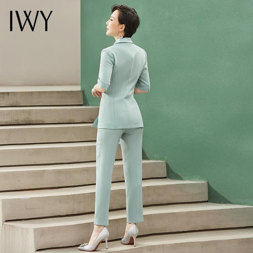 IWY/绿色西服套装女面试工作服气质休闲职业装高端小西装通勤正装
212094C1+p1 商品图3