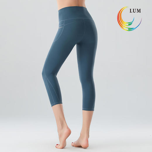 露檬2020春夏新款瑜伽高腰七分裤轻薄裸感面料LUM79305 商品图3