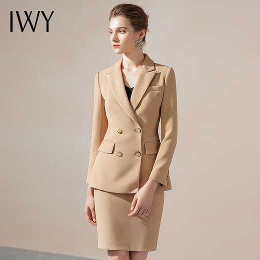 IWY/高端卡其职业西装套装女韩版气质通勤售楼部工作服套裙OL CS1151 商品图1
