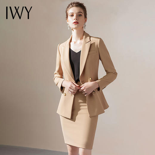 IWY/高端卡其职业西装套装女韩版气质通勤售楼部工作服套裙OL CS1151 商品图2