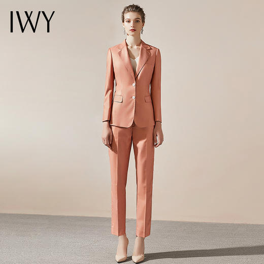 IWY/高端气质西装套装女韩版时尚修身西服套裤职业装工作服OL203142C1+203142P1 商品图2