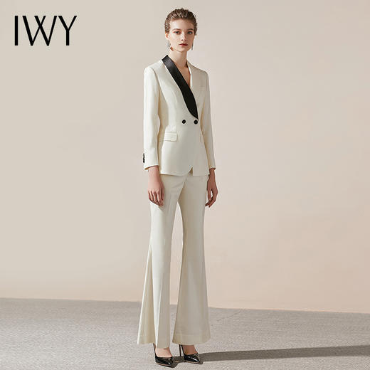 IWY/西装套装时尚气质女神范工作服西服韩版商务职业装白色面试正装OL203143C1+203143P3 商品图4