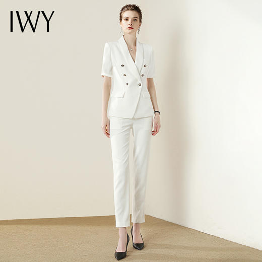 IWY/白色面试西服套装女气质时尚通勤职业装休闲商务OL工作服
C1247+P1246-AD 商品图2
