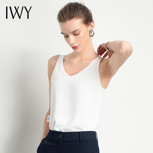 IWY/白色T体恤西服内搭背心吊带女职业装办公上衣女人味减龄T2201 商品图1