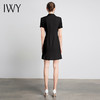 IWY/黑色短袖职业连衣裙主持人御姐大气时尚V领休闲总裁气质olQ12096B 商品缩略图3