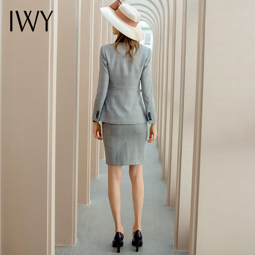 IWY/灰色气质职业装套裙高端售楼部工作服正装通勤西装套装女韩版C1121+PS767 商品图3