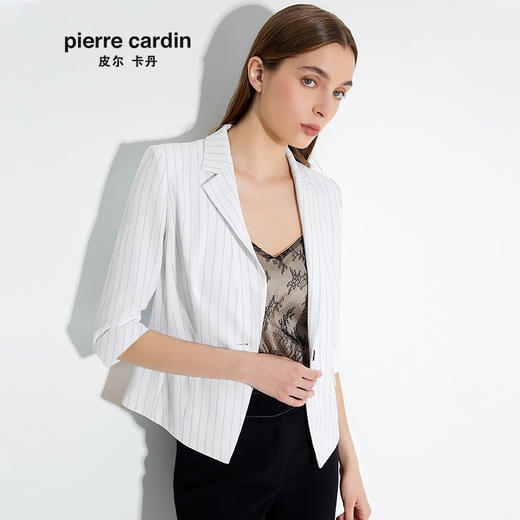 皮尔卡丹女装春季新款商务休闲白色西服C11ST04W0
 商品图1