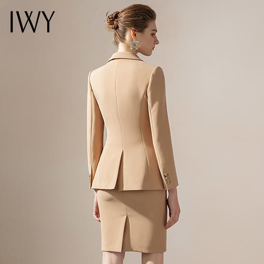 IWY/高端卡其职业西装套装女韩版气质通勤售楼部工作服套裙OL CS1151 商品图3