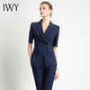 IWY/藏青短袖西装职业装女ol主持人气质时尚成套高雅高端工装名媛C11237+P11237 商品缩略图1