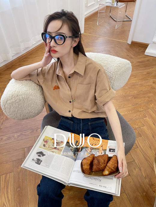 可颂拿铁夏季休闲衬衫套装 商品图4