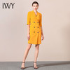 IWY/黄色连衣裙职业女裙端庄求职气质工衣裙子礼仪服工装Q9234 商品缩略图2