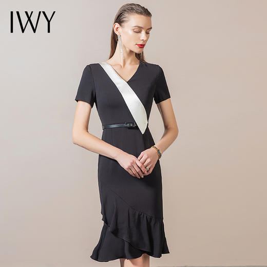 IWY/藏青连衣裙ol显高职业女装面试宝藏百搭西装款教师高档英伦风23Q1 商品图1