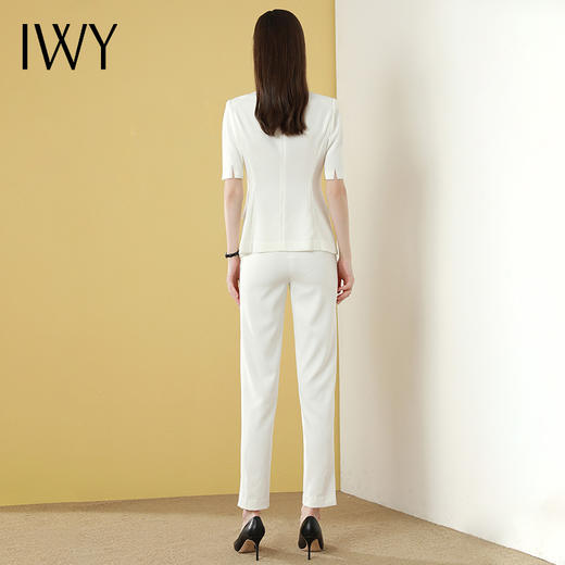 IWY/白色高端职业装女西装套装时尚短袖工作服气质ol正装外套女C1247+P1246 商品图3