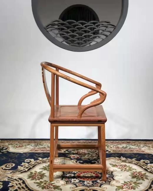 红桥红  家具严选  缅甸花梨（大果紫檀）  【经眼录 马蹄腿C背圈椅 三件套】 商品图4