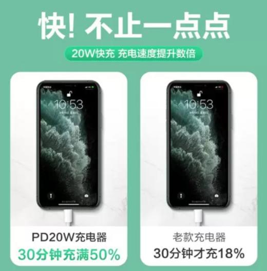 PD18W/20W充电头适用iPhone12充电器苹果快充头 快充数据线 商品图2
