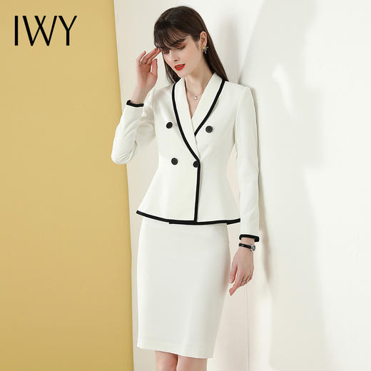 IWY/白色职业套装女名媛时尚气质商务经理工作服套裙西装面试正装
CS1202- 商品图0