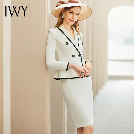 IWY/高端气质小香风西装套装女职业套裙薄款小西装外套女休闲正装CS1202 商品图2