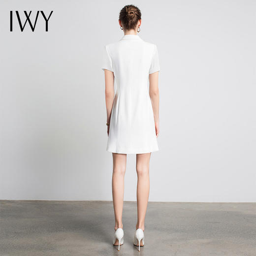 IWY/白色短袖职业连衣裙主持女气场西服ol面试工装服时装公务Q12096W 商品图3