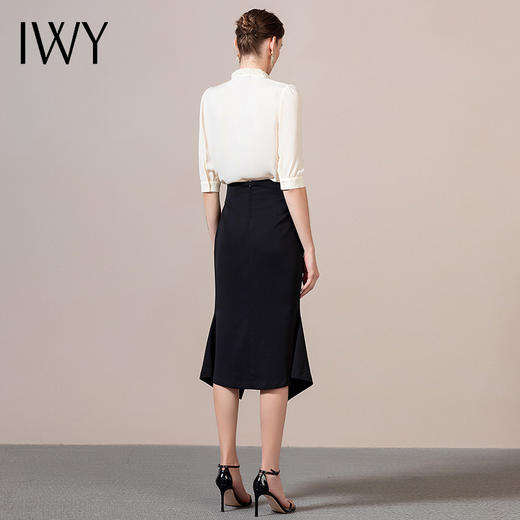IWY/ 米色衬衫职业套装ol商务装风轻西装内搭英伦轻熟时装版薄款OLB9182 杏色 商品图3