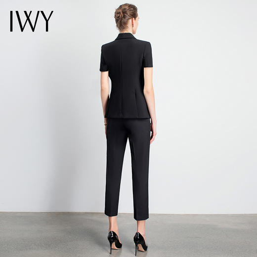 IWY/高端黑色职业套装女时尚气质短袖上班团队工服面试气质工作服C10220+P10408B 商品图4