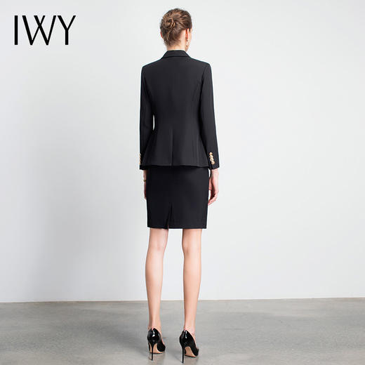 IWY/黑色职业女裙套装干练制服时装款双排扣气质女式港味精品CS901 商品图3