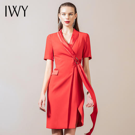 IWY/红色高端名媛职业装女ol通勤修身连衣裙时尚正装会场工作服
57Q1 商品图0