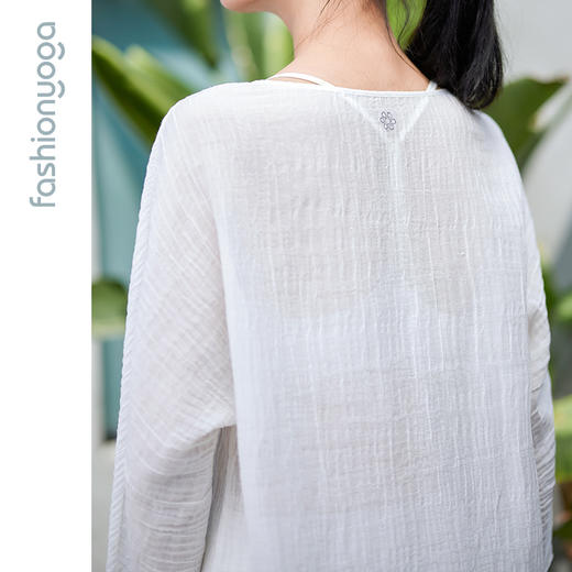 FM11321凡圣瑜伽棉麻连衣裙女夏新品中长款收腰宽松禅修美裙（不含胸垫） 商品图7