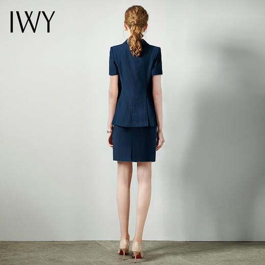 IWY/藏青职业女裙女神范休闲装气质ol包裙正装显白时尚款短袖C11240+S11345 商品图3