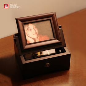 巫雕刻时光经典版相片音乐盒  木质可定制照片结婚生日礼物八音盒