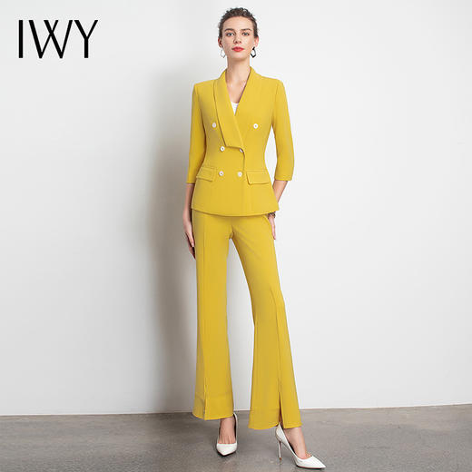 IWY/黄色西服套装女职业装办公上衣女人味减龄高管经理服工装白领C10223Y+P30226 商品图2