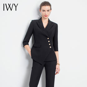IWY/黑色气质西装套装女修身显瘦通勤商务高端职业装女神范时尚工作服
C10408+P10408B