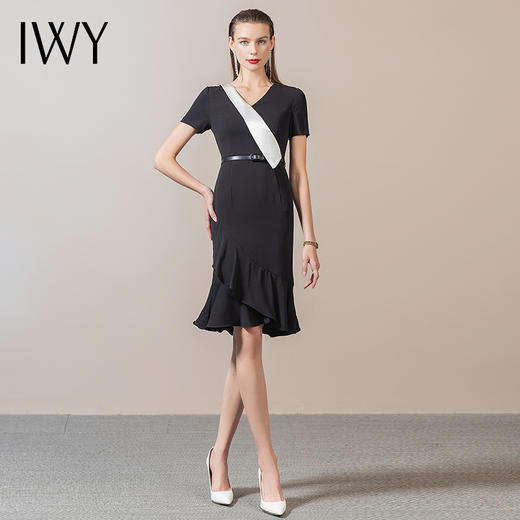 IWY/藏青连衣裙ol显高职业女装面试宝藏百搭西装款教师高档英伦风23Q1 商品图2