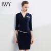 IWY/黑色连衣裙职业装教师西服端庄大气显瘦女神范透气正式经理OLQ528 商品缩略图0