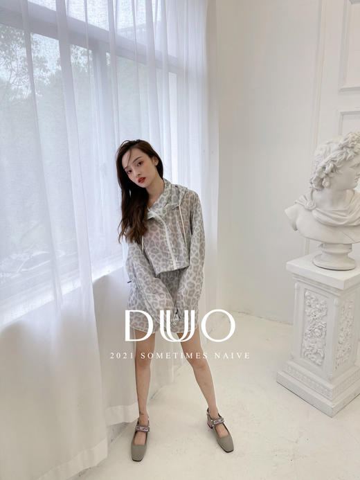 盛夏清凉未来感灰色豹纹防晒服和短裤 商品图2