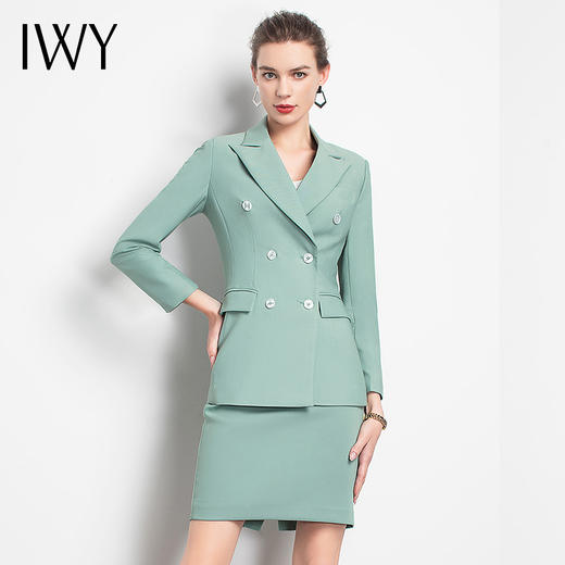 IWY/绿色职业女裙经理原创主持潮流团队办公室功夫经理OL制服
C10325+S10325 商品图0