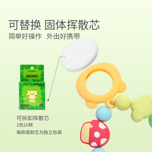 GREENNOSE绿鼻子驱蚊珠珠手环+挥散芯10枚组合装 商品图4