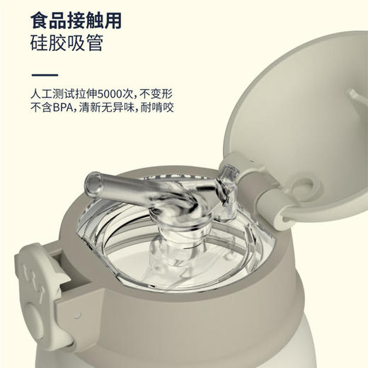 ALL-JOINT优仅大容量儿童公仔熊斜挎保温杯可爱水杯带吸管杯子带杯套 商品图4