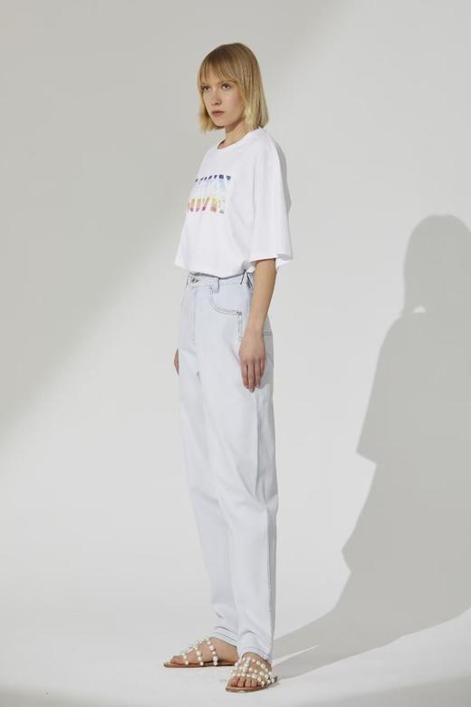 亮片绣浅洗水色牛仔裤 商品图3