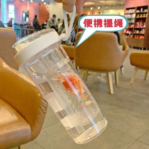 2021新款豆豆乐侧饮吸管杯创意水果花茶杯带储仓 ins女学生塑料杯 商品图6