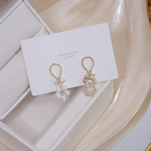 s925银耳钉耳坠时尚饰品小众熊设计感气质耳饰珠宝首饰 商品图3