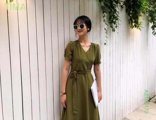 V领气质显瘦真丝连衣裙（附腰带） 商品图2