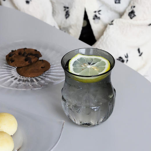 日本 河上智美 棱线 手握杯 片口 透明玻璃器 商品图0