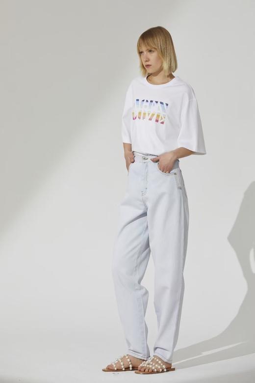 亮片绣浅洗水色牛仔裤 商品图1