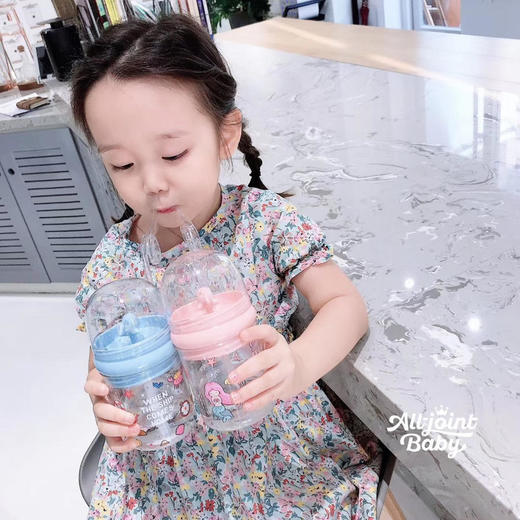 ALLJOINT鲸鱼儿童高颜值宝宝水杯带吸管网红杯子卡通可爱喷水杯 商品图4