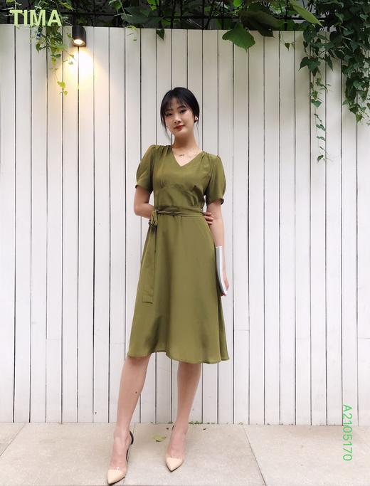 V领气质显瘦真丝连衣裙（附腰带） 商品图0